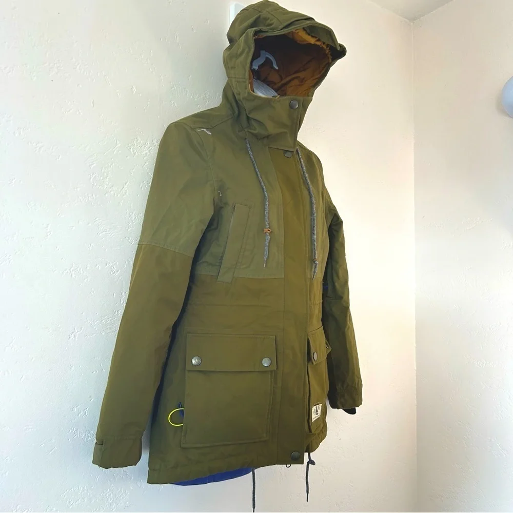 HOLDEN Womens Shelter Jacket Hooded Parka Ski Snowboard Jacket Olive Size XS